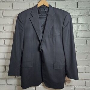 Canali Mens Blazer US 46R EU 56R Sport Coat Suit Jacket Black Made In Italy